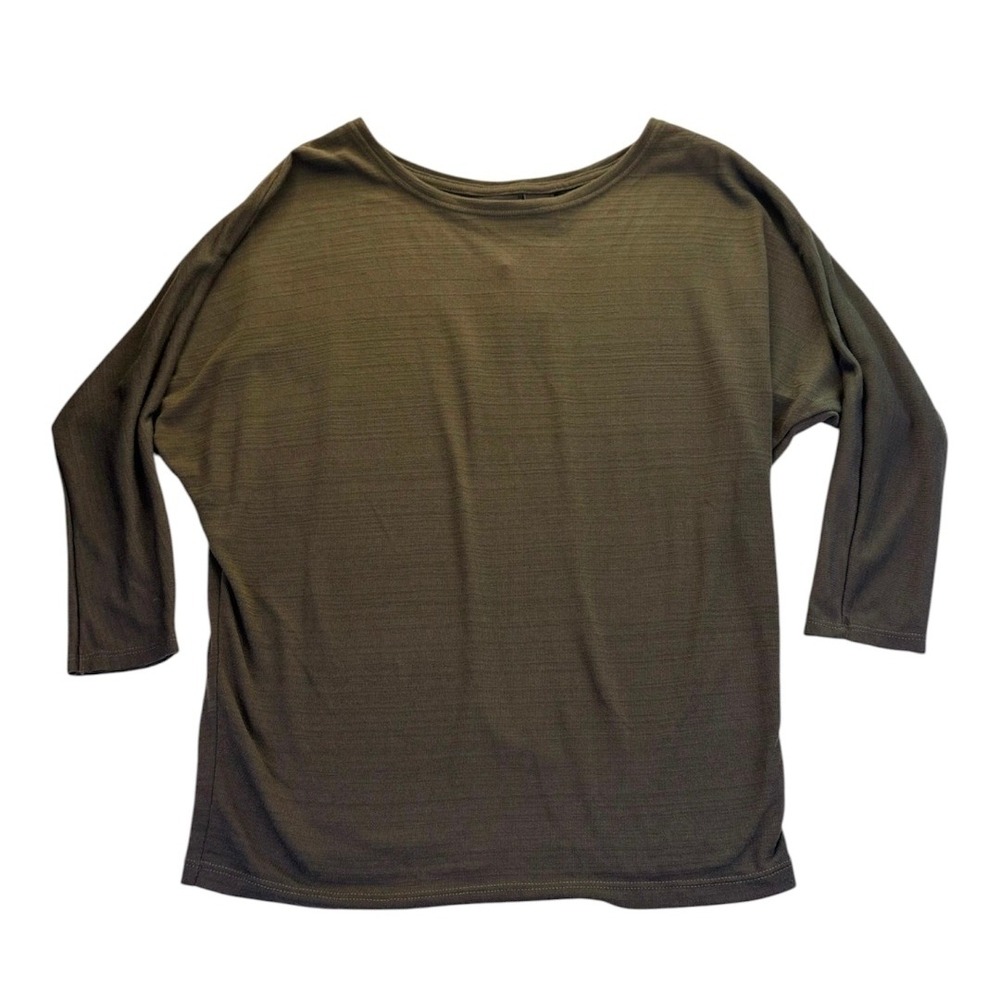 NWT Rachel Zoe Women's Olive Green Dolman Sleeve Knit Top M Batwing Minimalist